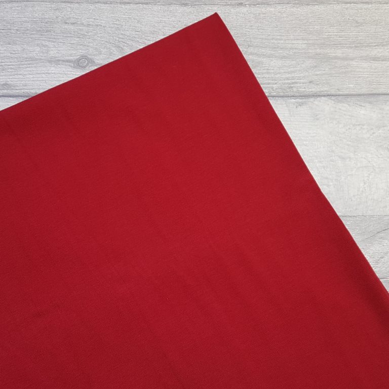 Dark Red Cotton Elastane Jersey Knit Fabric