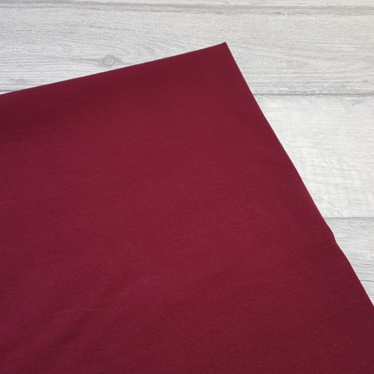 Bordeaux Red Cotton Elastane Jersey Knit Fabric