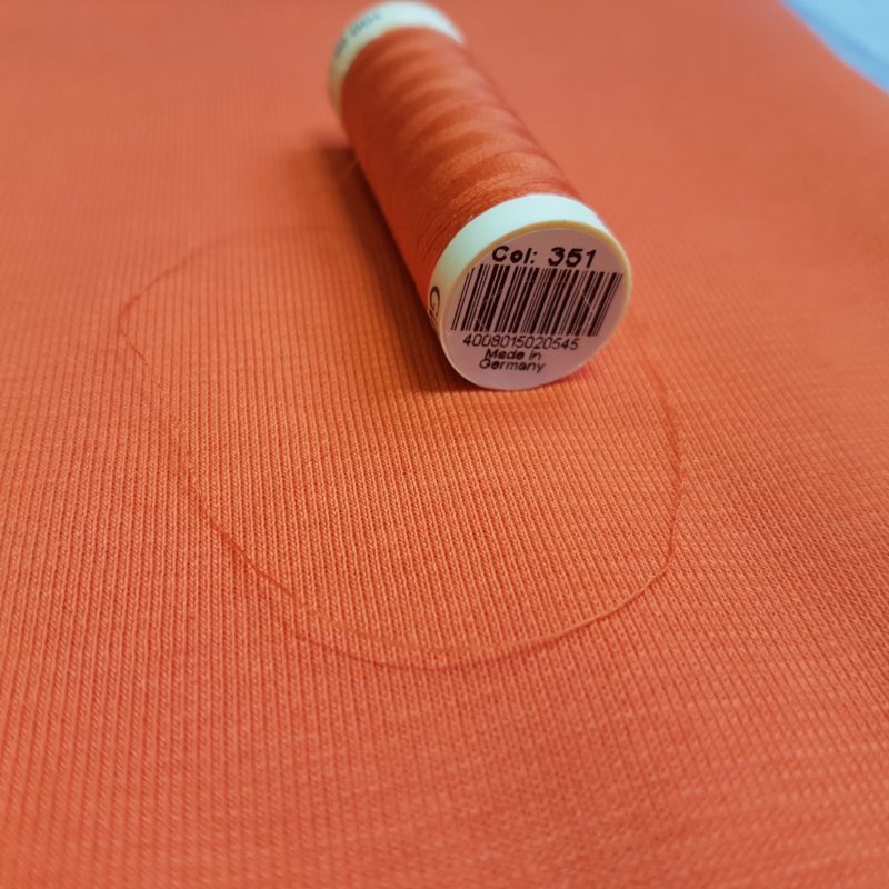 Orange Ribbing Stretch fabric for cuffs and waistbands