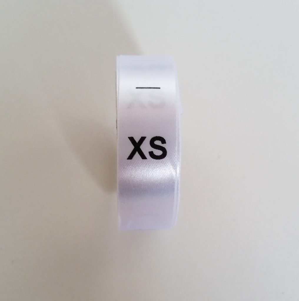 XS Size Labels Extra Small Clothing Tags