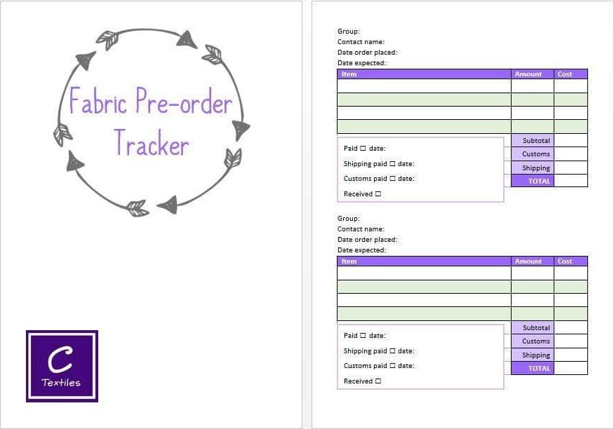 Fabric Order Tracker