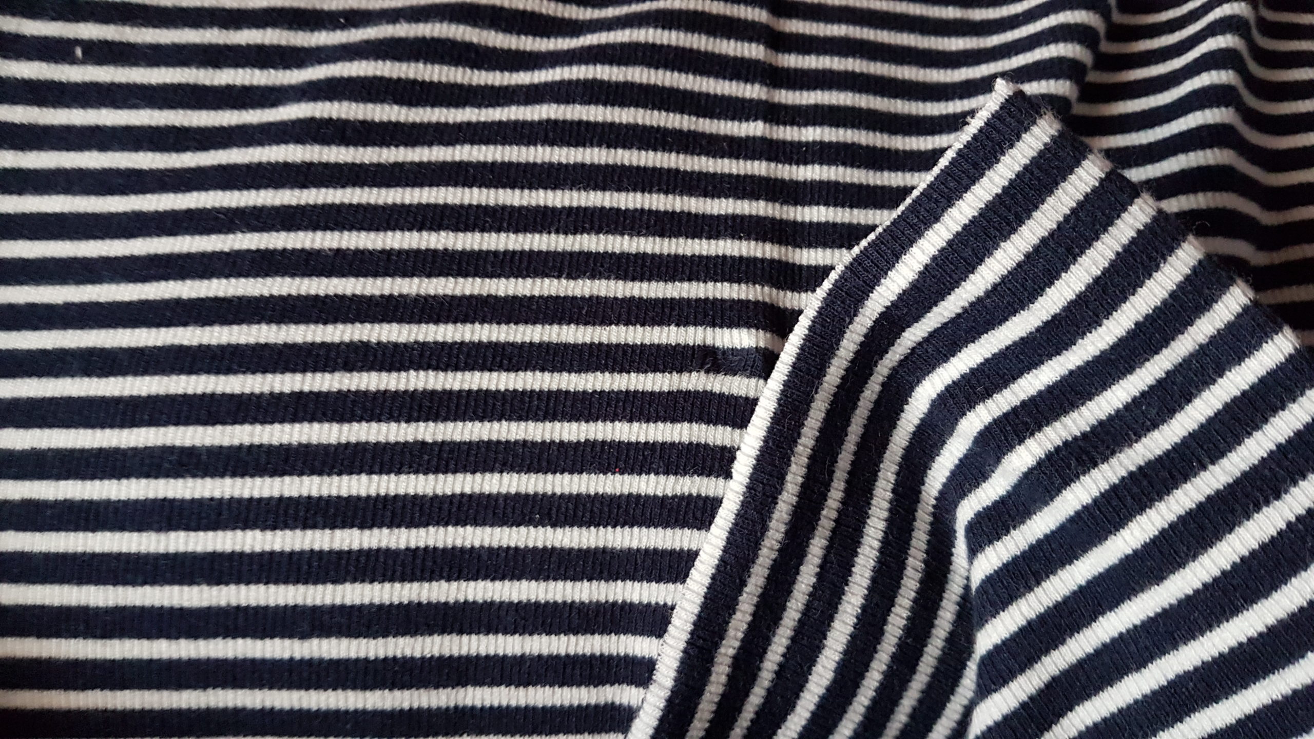 Navy and White Striped Ribbing (new range) - Caboodle Textiles