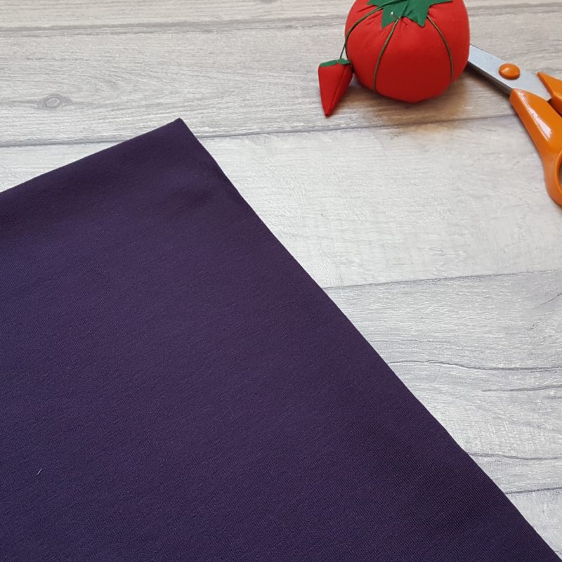 Dark Purple Cotton Elastane Jersey Knit Fabric