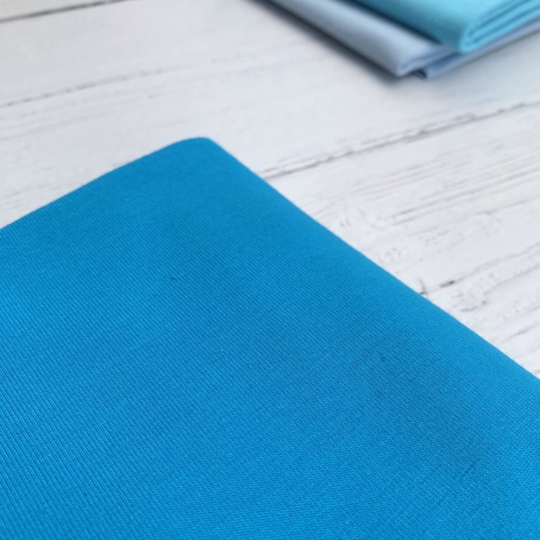 Aqua Blue Cotton Elastane Jersey Knit Fabric