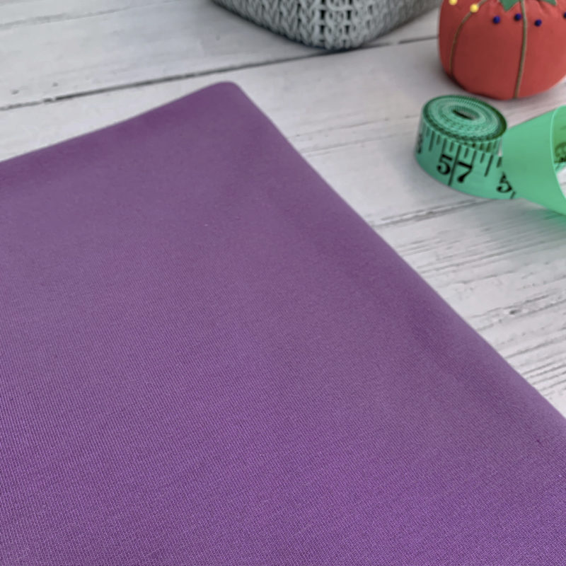Purple Cotton Elastane Jersey Knit Fabric