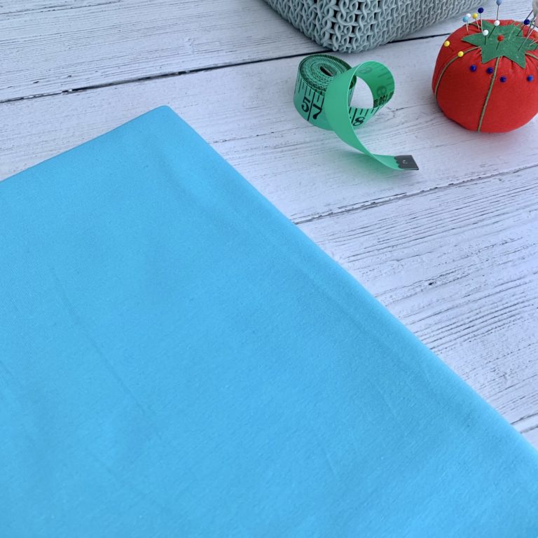 Turquoise Blue Cotton Elastane Jersey Knit Fabric