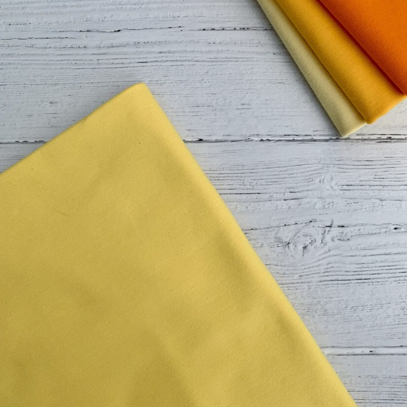 Yellow Cotton Elastane Jersey Knit Fabric