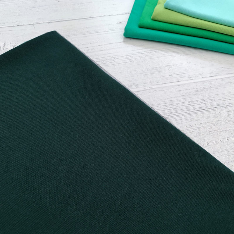 Dark Green Cotton Elastane Jersey Knit Fabric