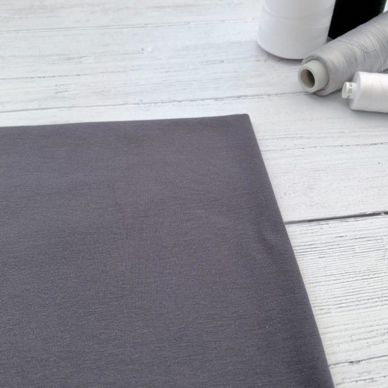 Dark Grey Cotton Elastane Jersey Knit Fabric