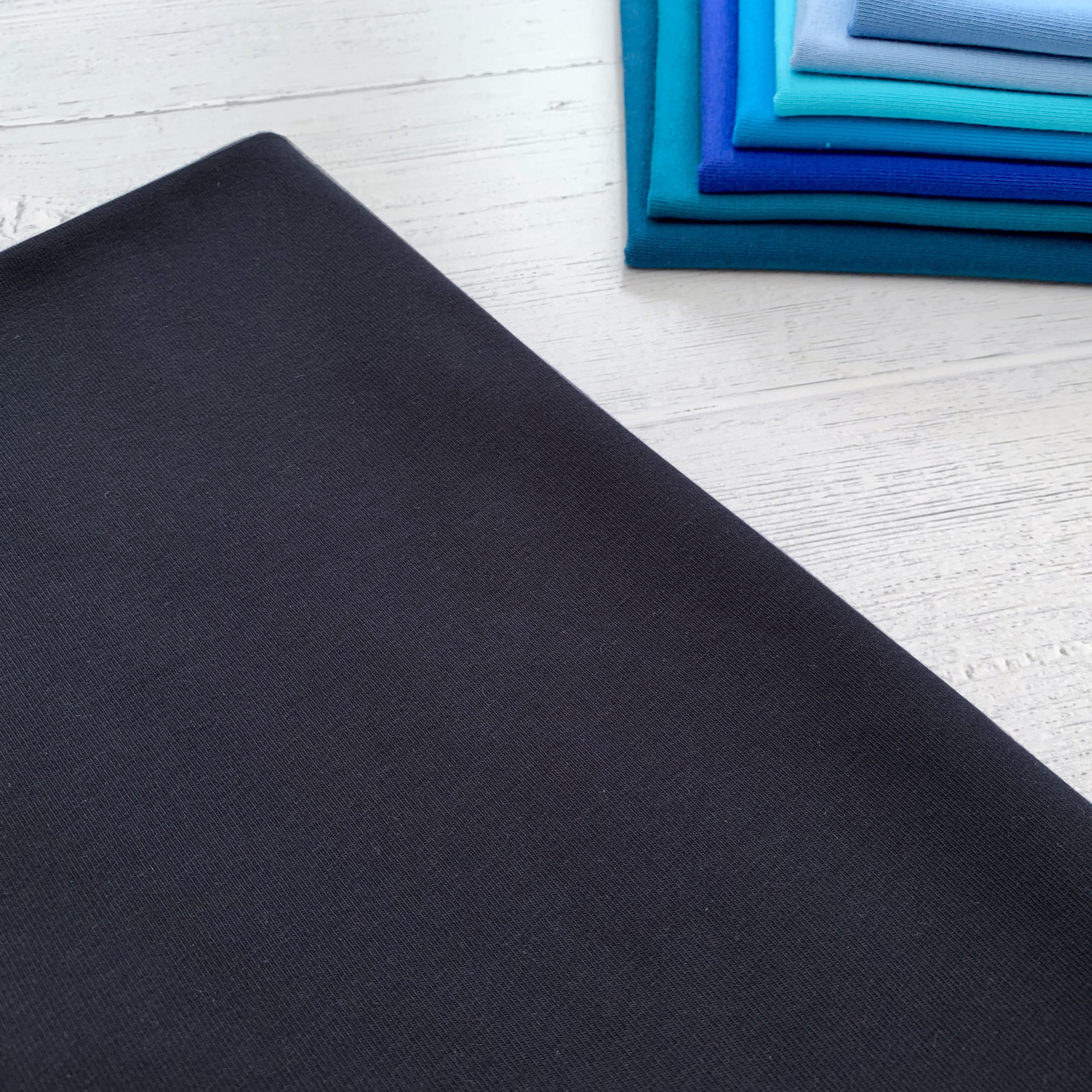 Top Quality dark Navy Blue Cotton Lycra 4 Way Stretch Jersey Fabric 