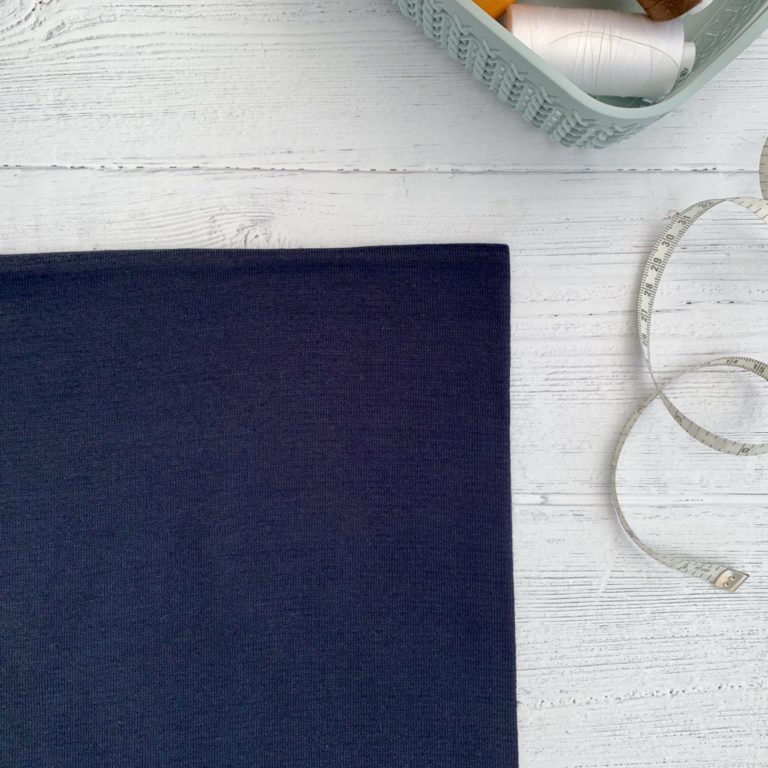 Dark Navy Blue Ribbing Stretch Fabric