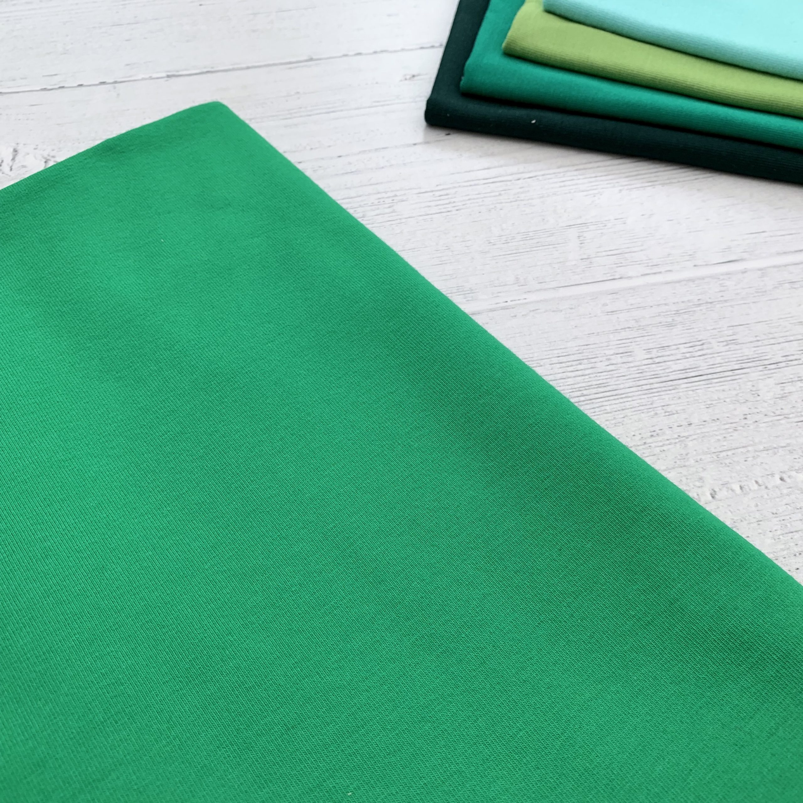 green jersey knit fabric