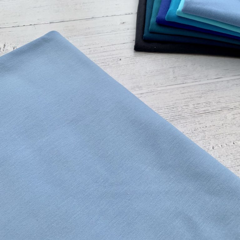 Light Blue Cotton Elastane Jersey Knit Fabric