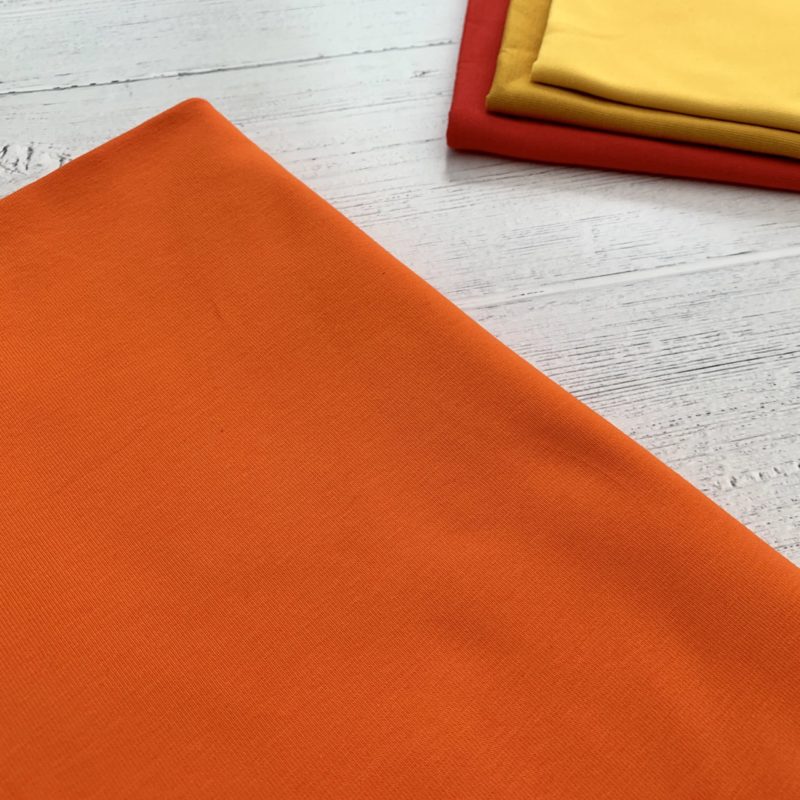 Orange Cotton Elastane Jersey Knit Fabric