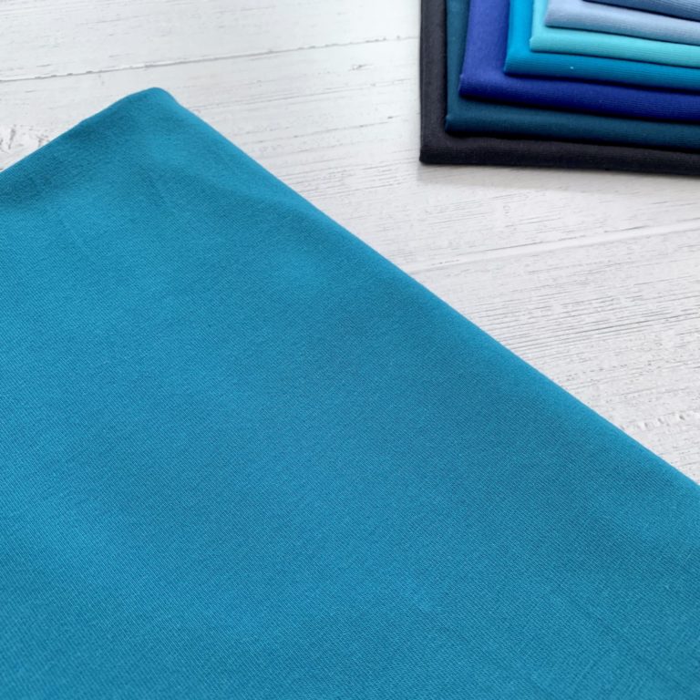 Petrol Cotton Elastane Jersey Knit Fabric