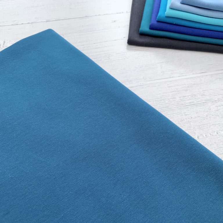 Petrol Blue Cotton Elastane Jersey Knit Fabric