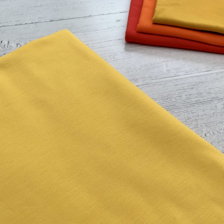 Yellow Cotton Elastane Jersey Knit Fabric
