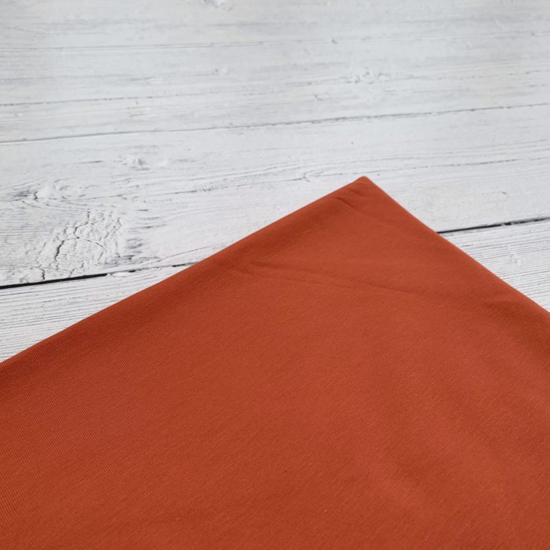 Burnt Orange Cotton Elastane Jersey Knit Fabric