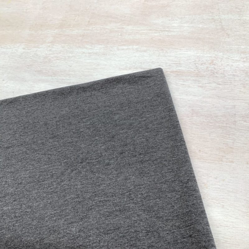 Dark Grey Flecked Cotton Elastane Jersey Knit Fabric