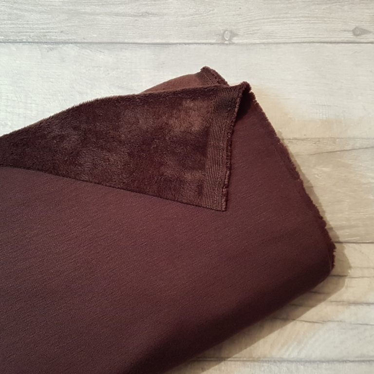 Brown Alpine Fleece Stretch Sweat Fabric