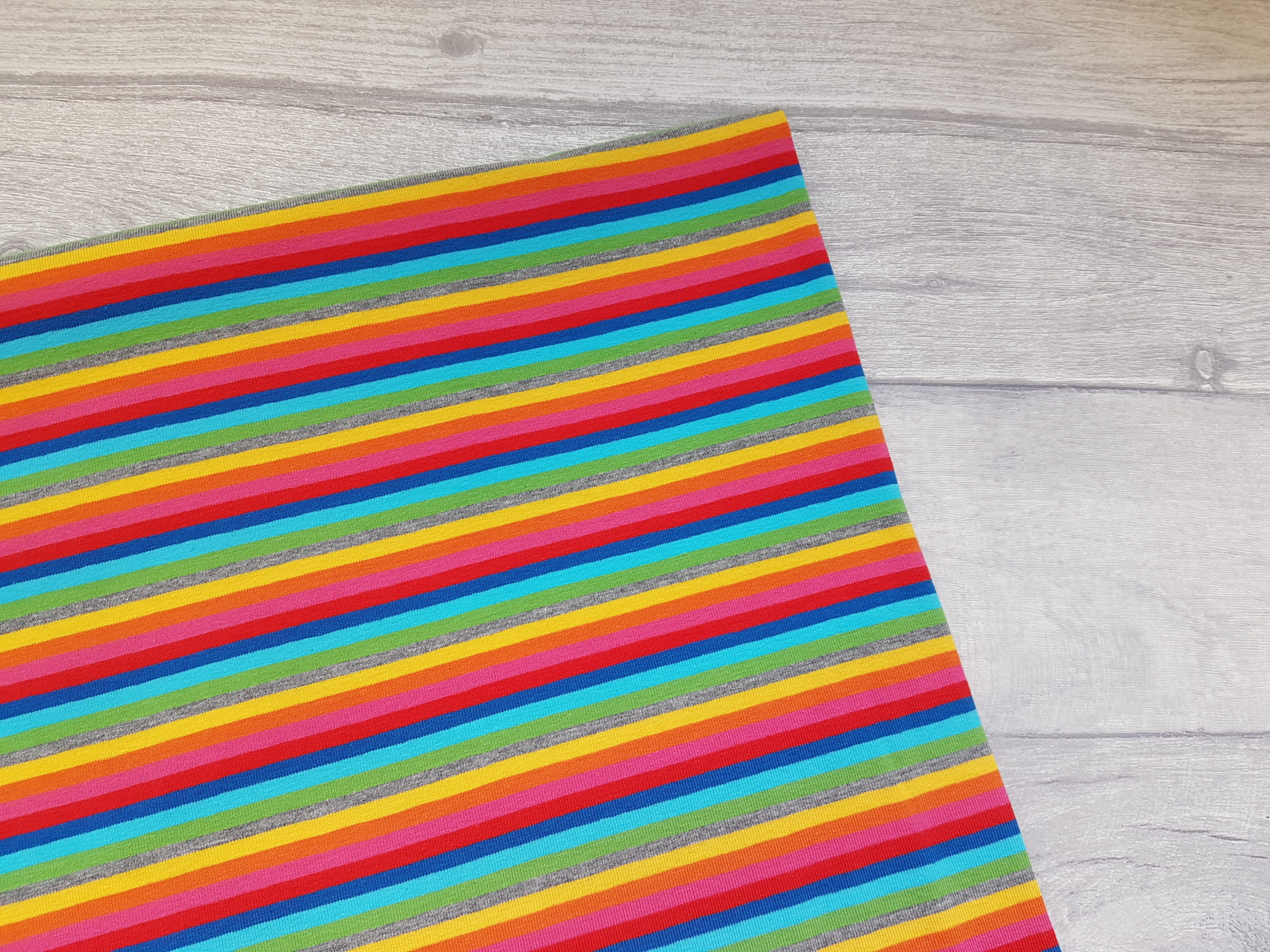 rainbow stripe jersey fabric