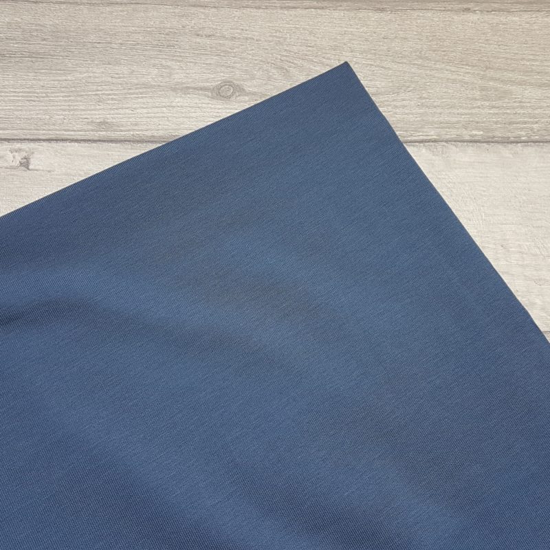 Dark Denim Blue Cotton Elastane Jersey Knit Fabric