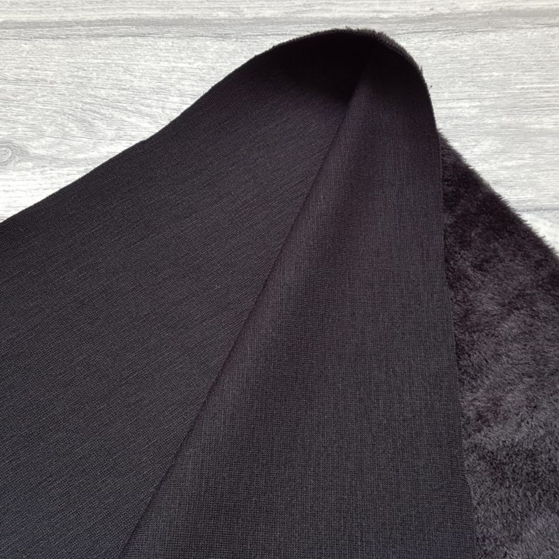 Black Alpine Fleece Stretch Sweat Fabric