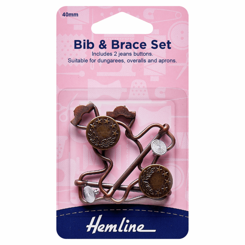 Bronze Dungaree Clips Bib & Brace Set