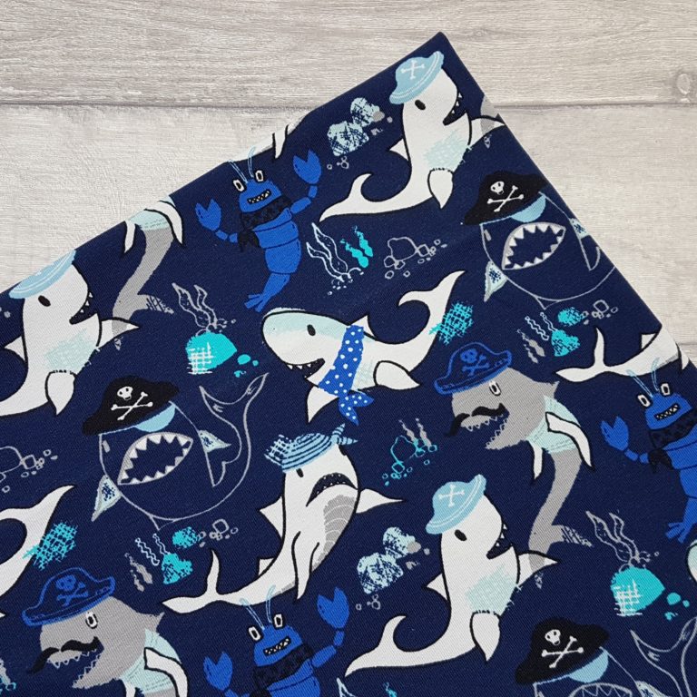 Shark Pirate Cotton Elastane Jersey Knit Fabric