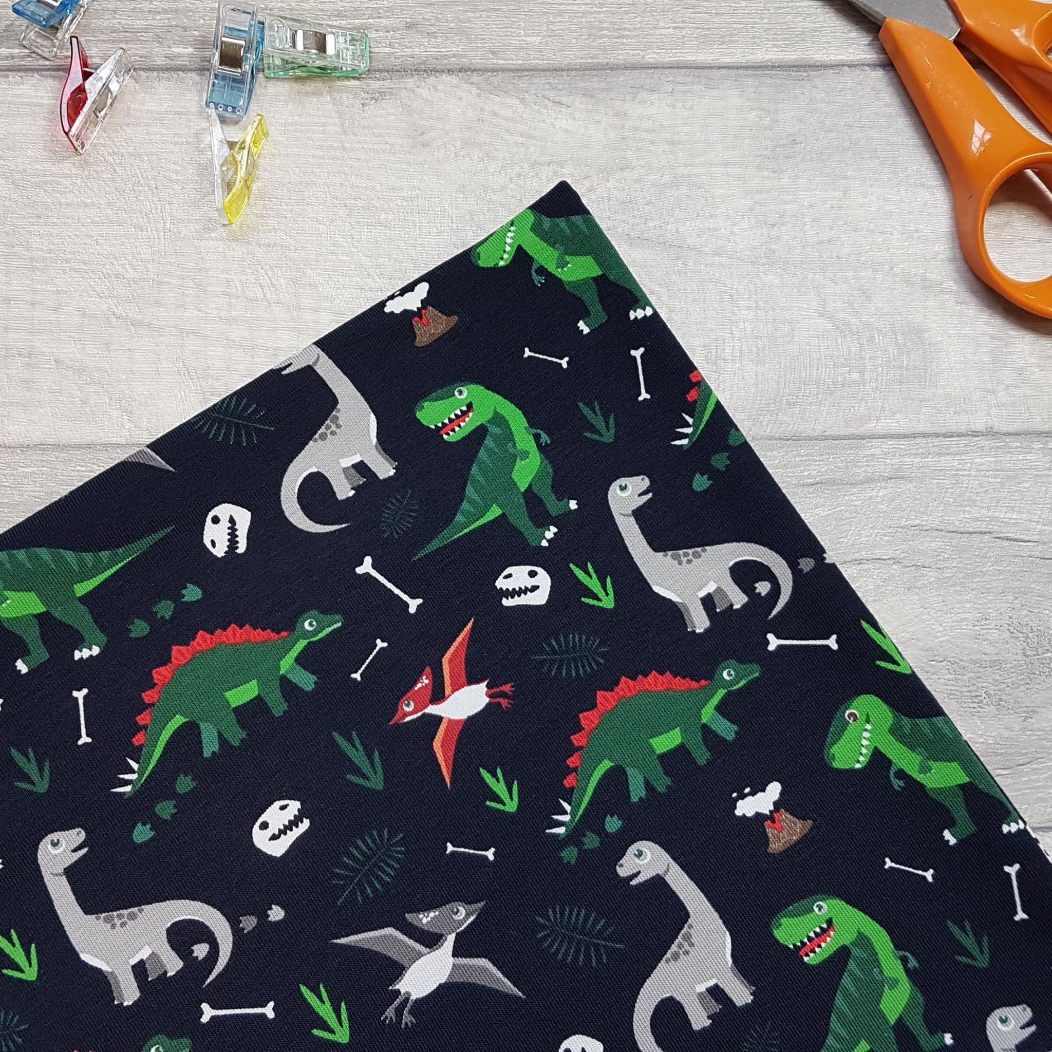 dinosaur jersey knit fabric