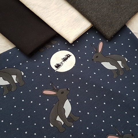 Bolt Offer Christmas Hares Exclusive Organic Cotton Elastane Knit Fabric