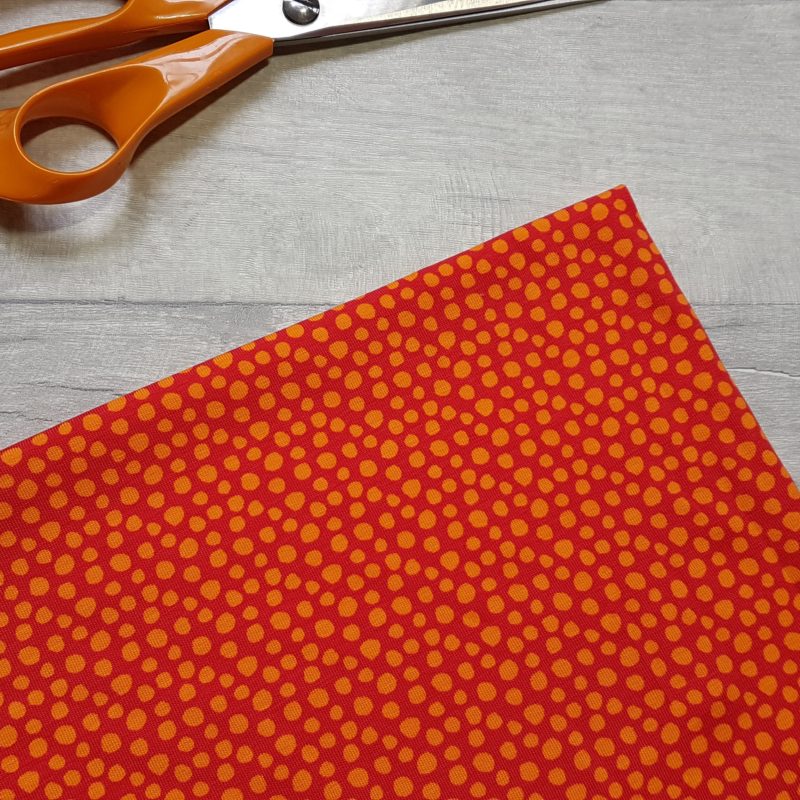 Irregular Spots Orange Organic Cotton Elastane Jersey Knit Fabric