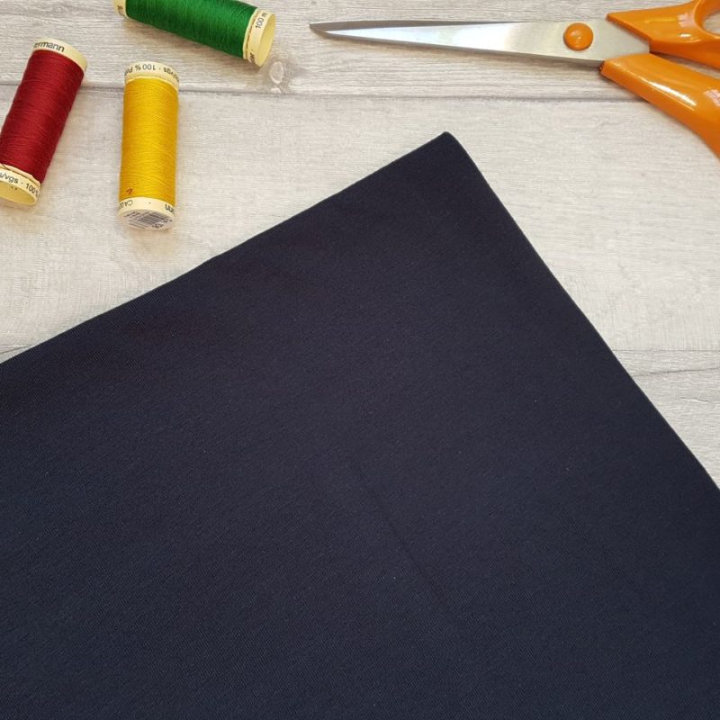 Dark Navy Cotton Elastane Jersey Knit Fabric