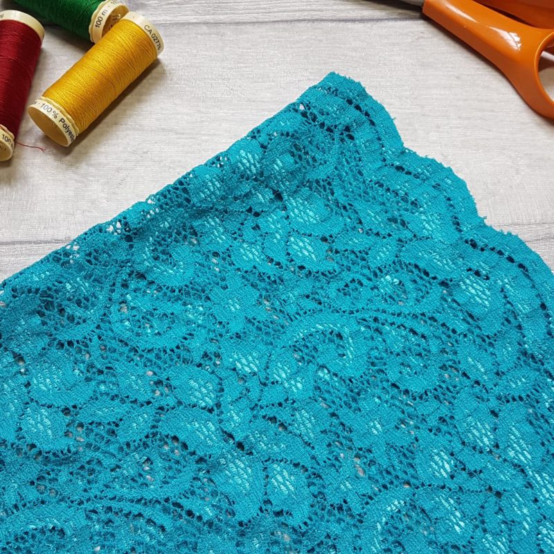 Turquoise Stretch Lace Fabric