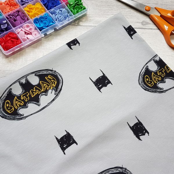 Batman Symbols Licensed Cotton Elastane Jersey Knit Fabric