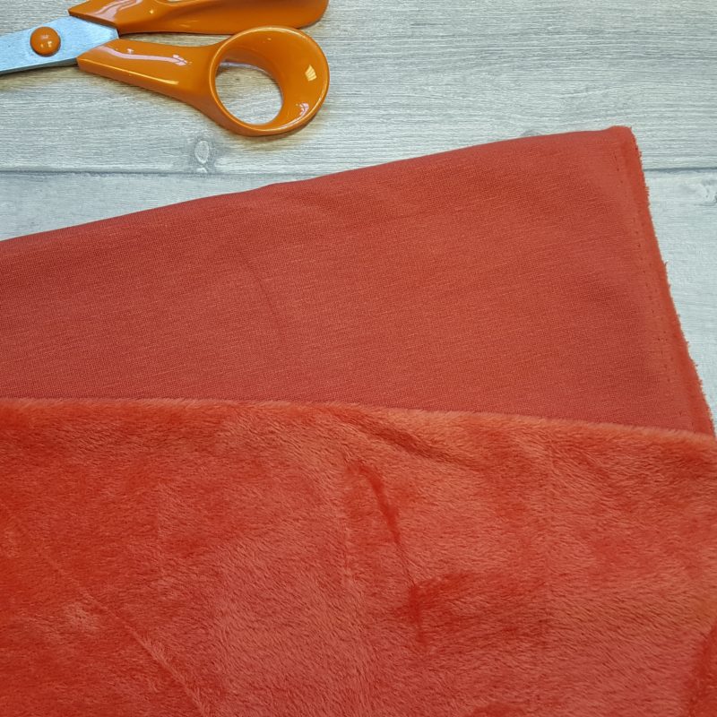 Burnt Orange Alpine Fleece Stretch Sweat Fabric