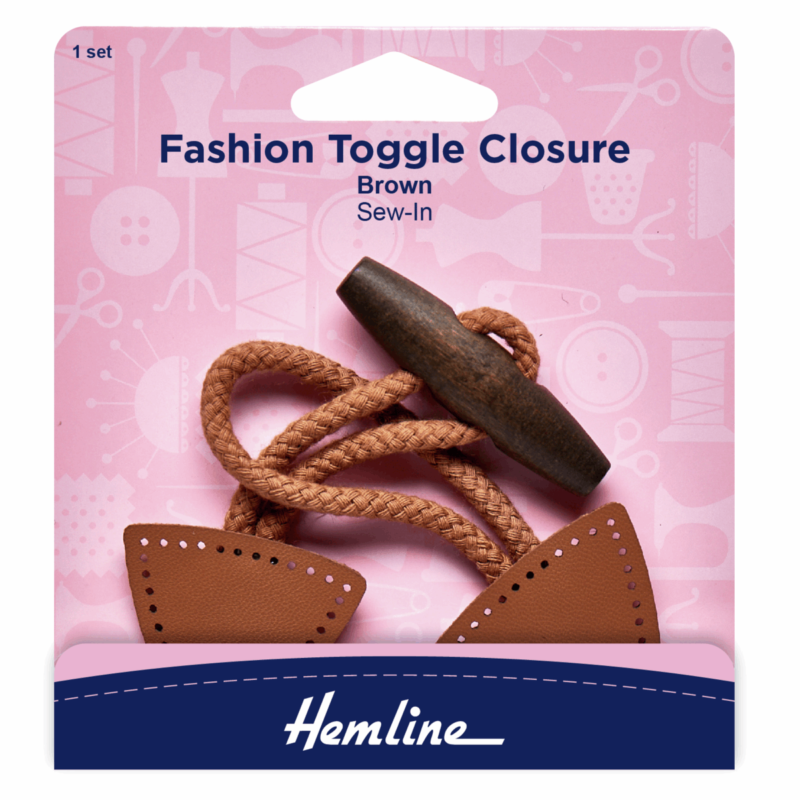 Hemline Fashion Toggle Closure Brown