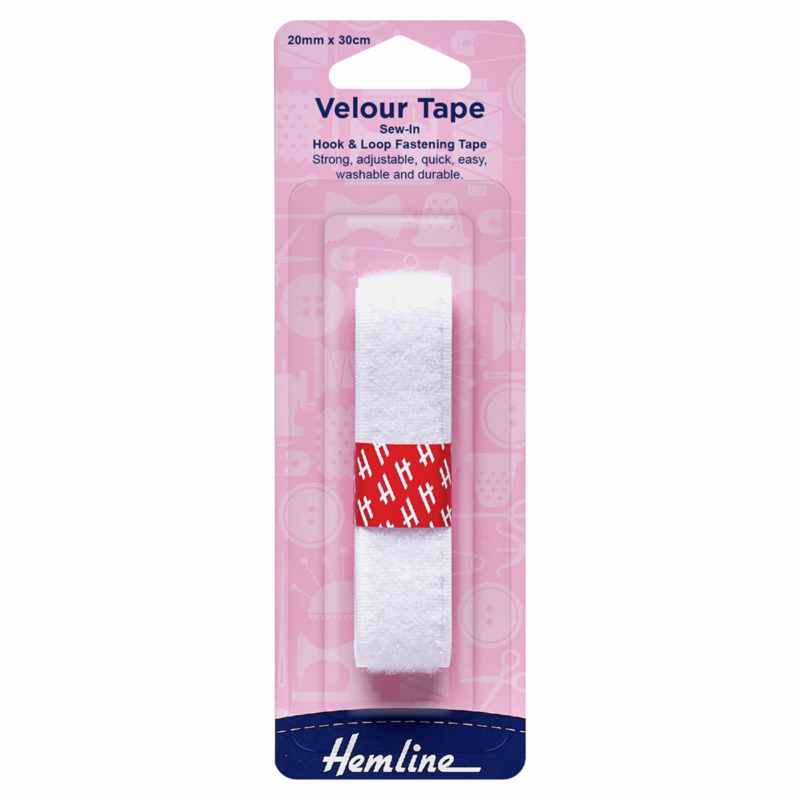 Hook And Loop Sew On Tape 20mm White