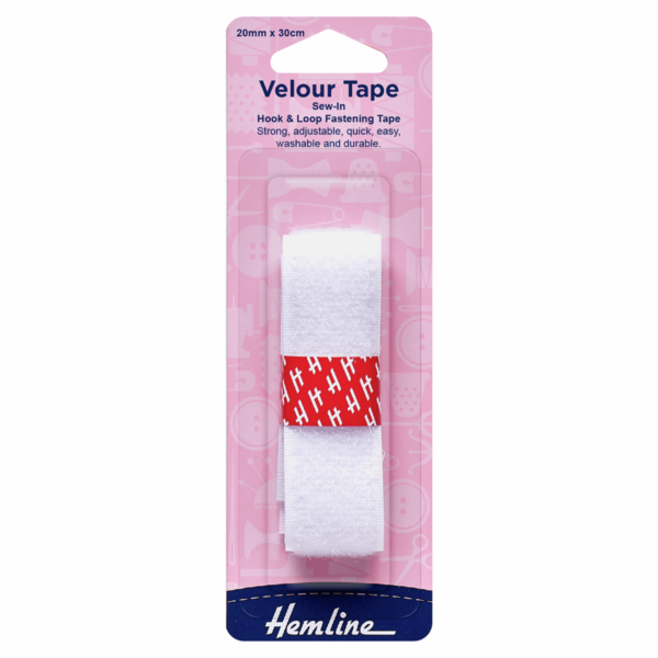 Hook And Loop Sew On Tape 25mm White
