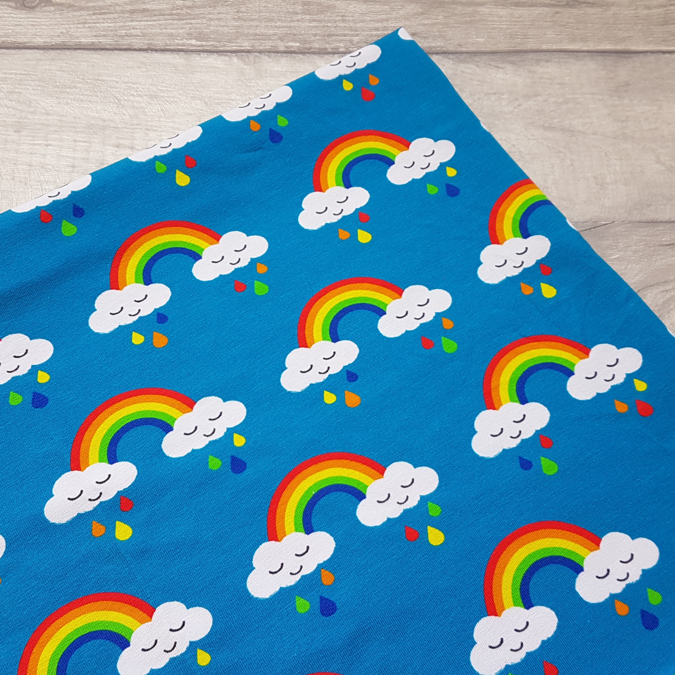 Sleepy Rainbow Jersey Fabric