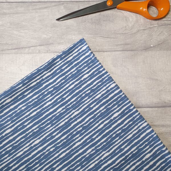 Blotted Stripe Denim Cotton Elastane Jersey Knit Fabric