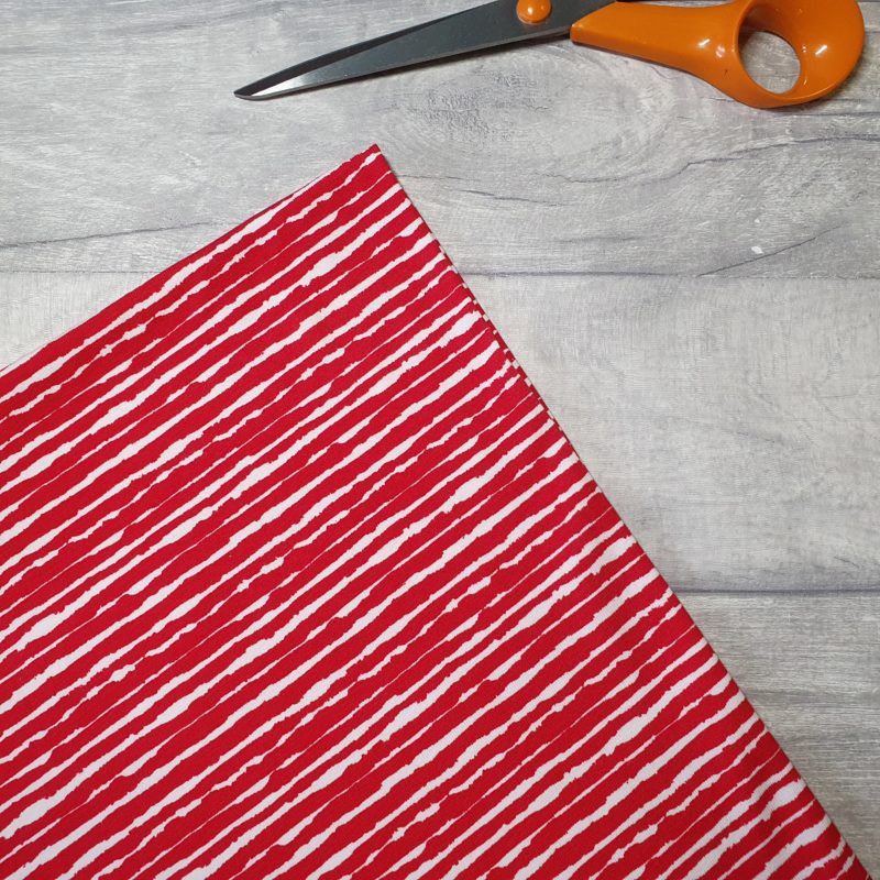 Blotted Stripe Red Cotton Elastane Jersey Knit Fabric