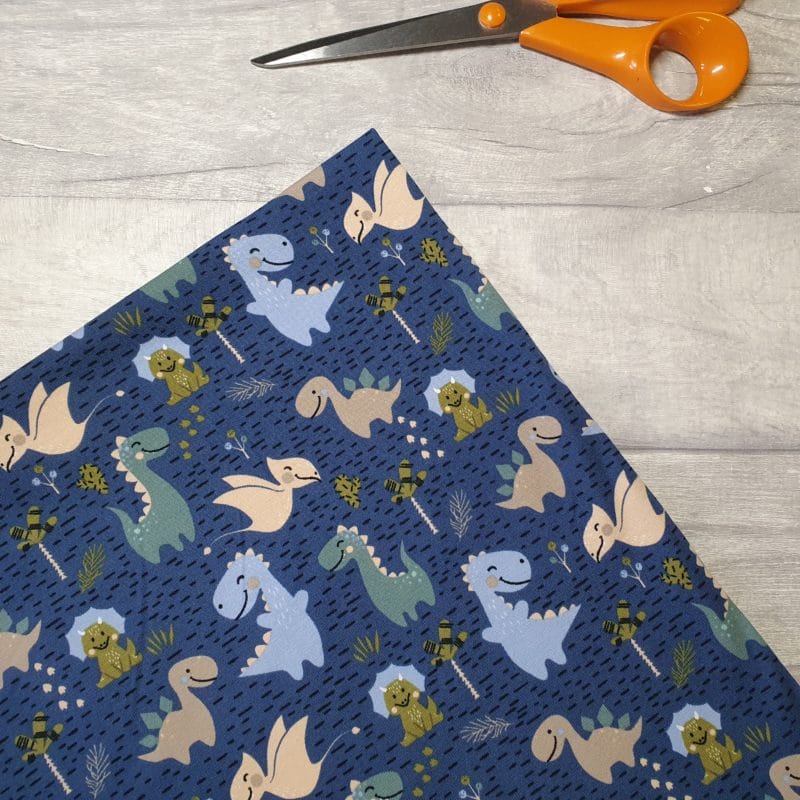 Dinosaur Playmates Denim Cotton Elastane Jersey Knit Fabric