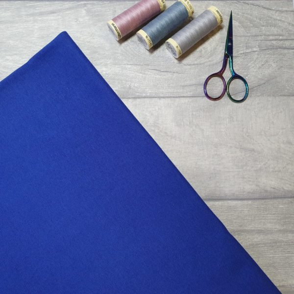 Cobalt Blue Organic Ribbing Stretch Fabric