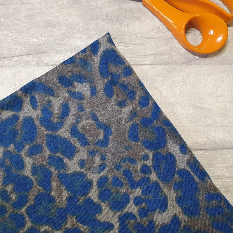 Leopard Blue Grey Viscose Elastane Jersey Knit Fabric