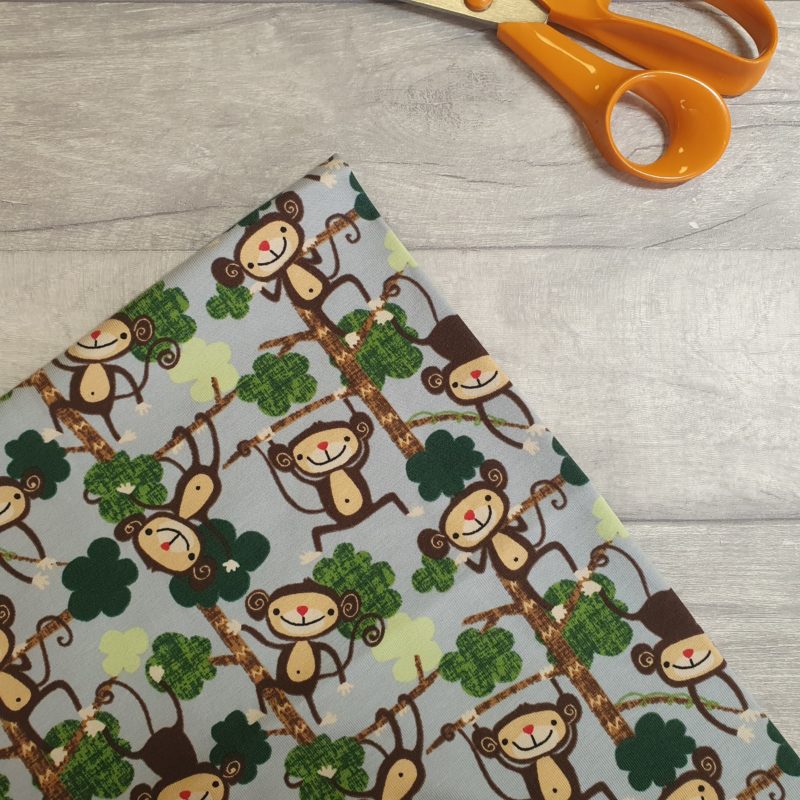 Monkey Swing Grey Cotton Elastane Jersey Knit Fabric