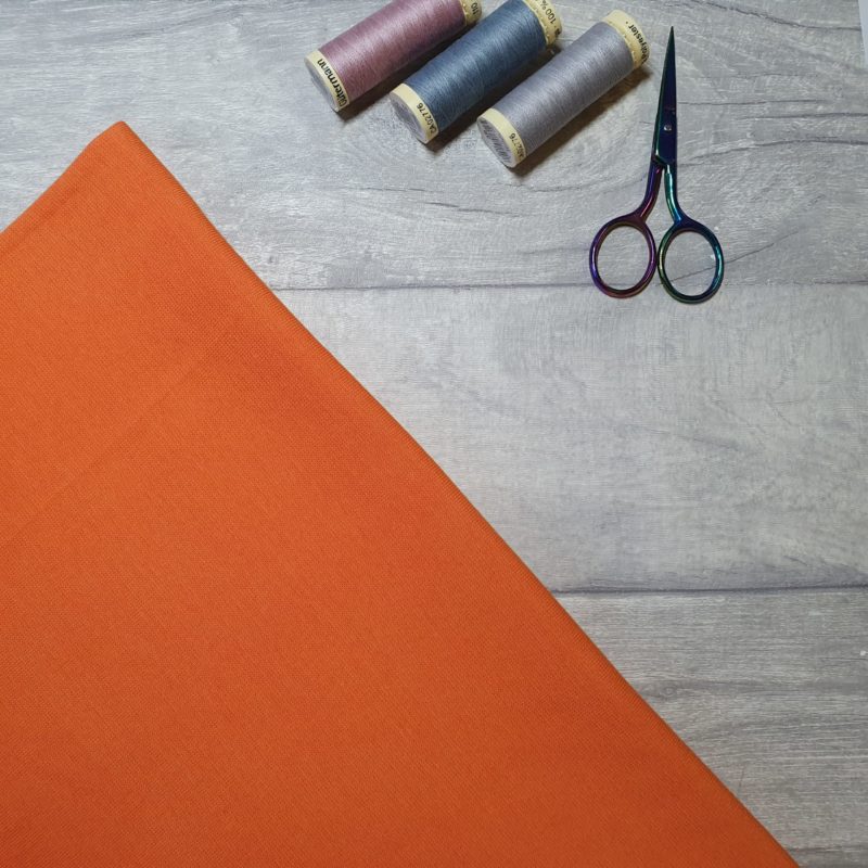 Orange Organic Ribbing Stretch Fabric