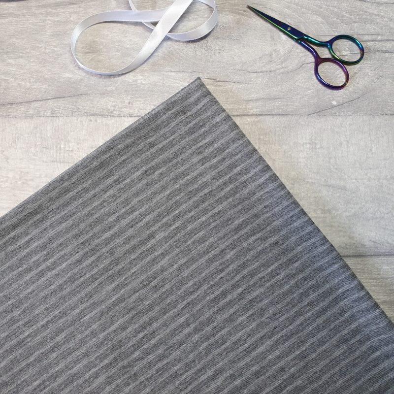 Grey on Flecked Grey Stripe Yarn Dyed Jersey