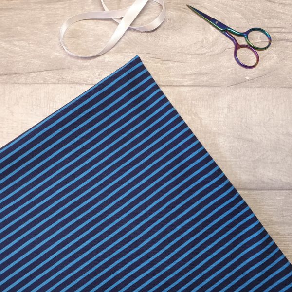 Blue on Navy Stripe Yarn Dyed Jersey