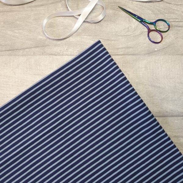 Light Blue on Navy Stripe Yarn Dyed Jersey